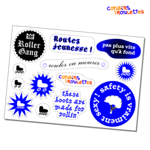 Planche de stickers mixte copains roulettes